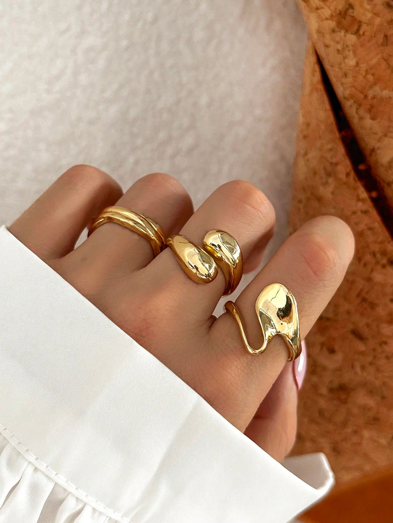 Evelyn – Boho Geometric Gold Ring Set