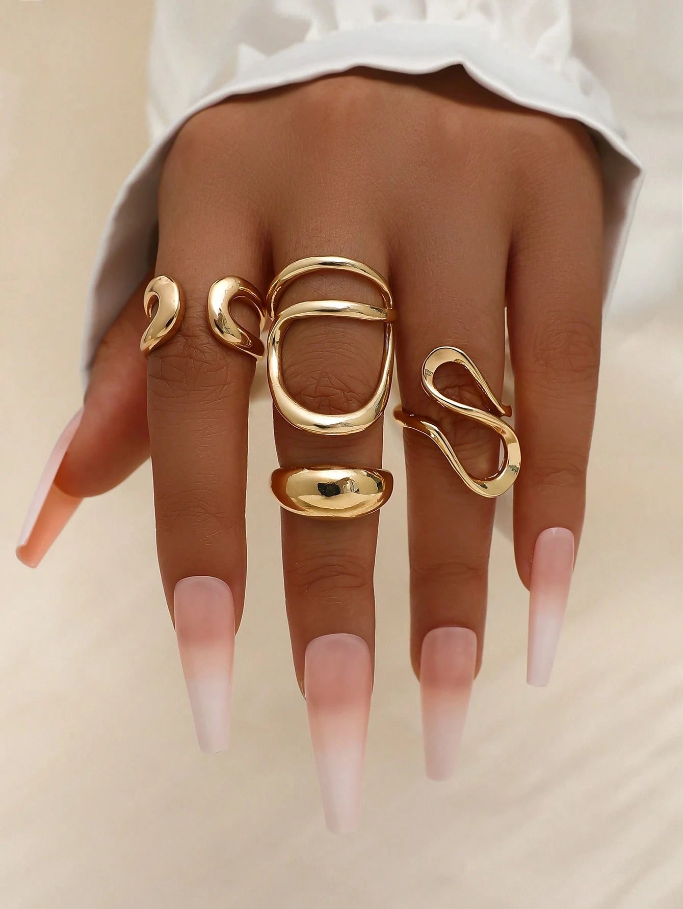 Evelyn – Boho Geometric Gold Ring Set