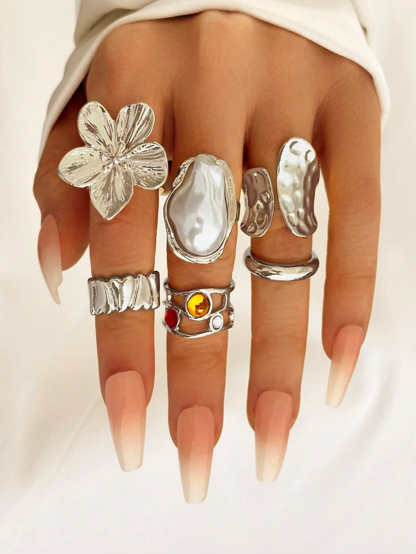 Evelyn – Boho Geometric Gold Ring Set