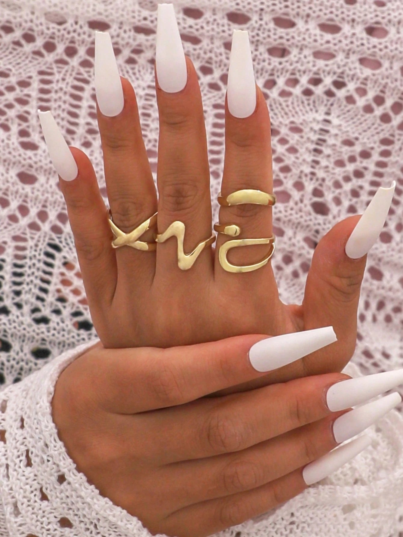 Evelyn – Boho Geometric Gold Ring Set