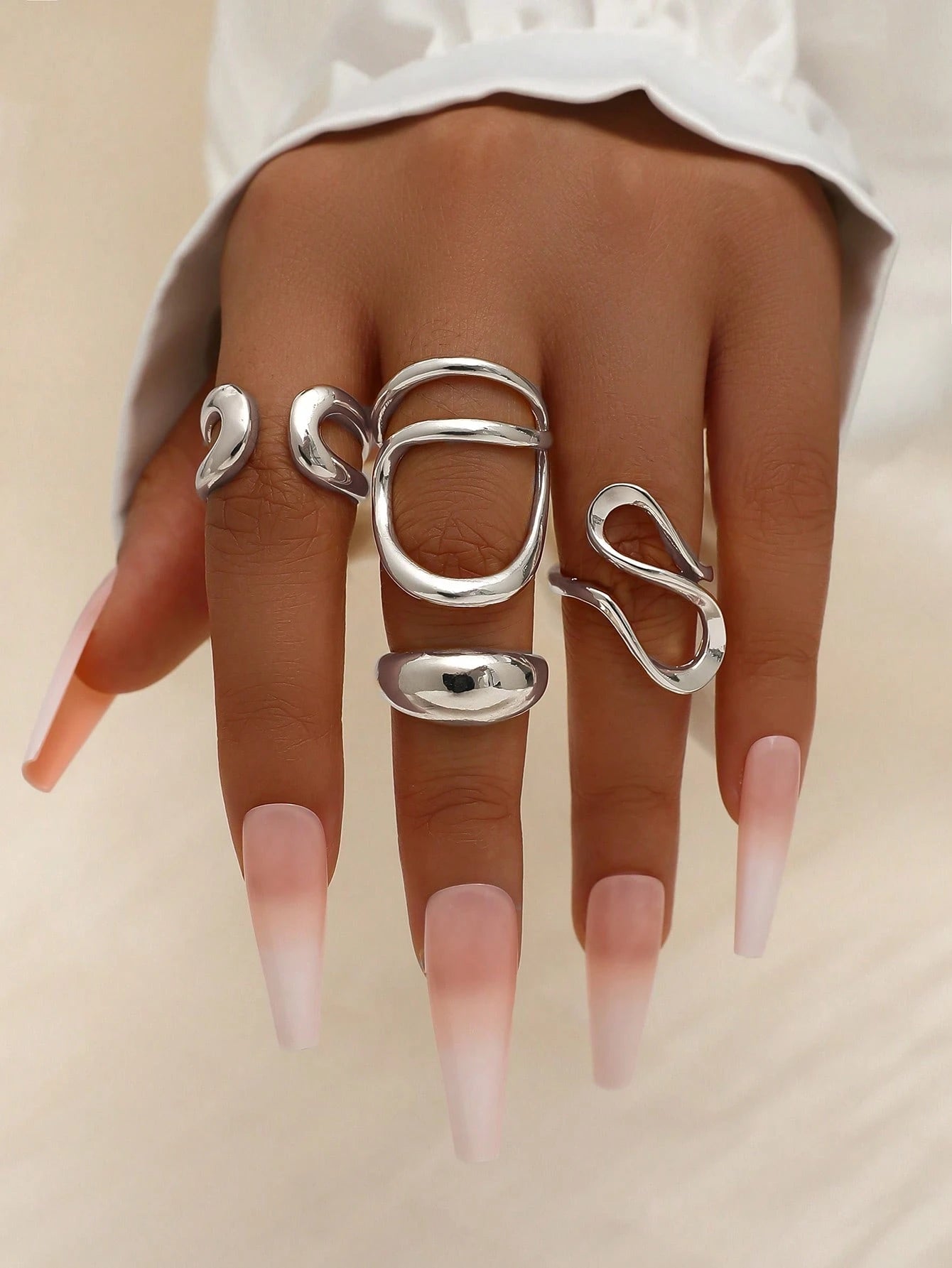 Evelyn – Boho Geometric Gold Ring Set