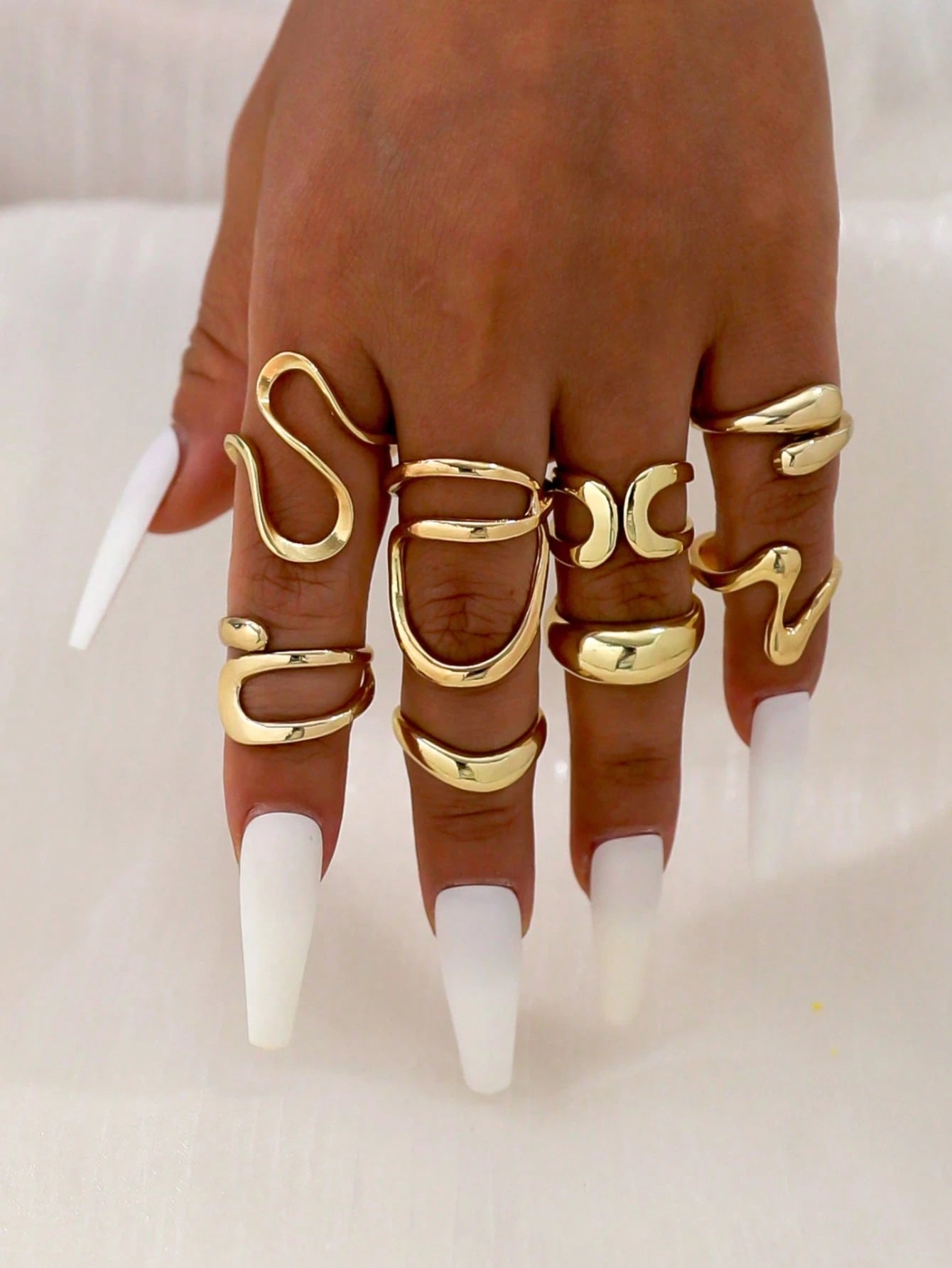 Evelyn – Boho Geometric Gold Ring Set