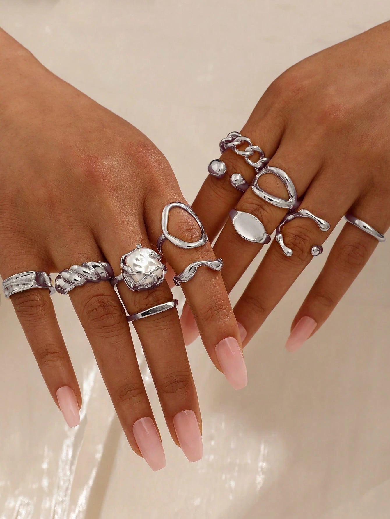 Evelyn – Boho Geometric Gold Ring Set