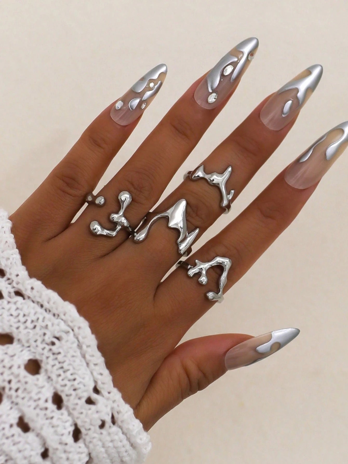 Evelyn – Boho Geometric Gold Ring Set