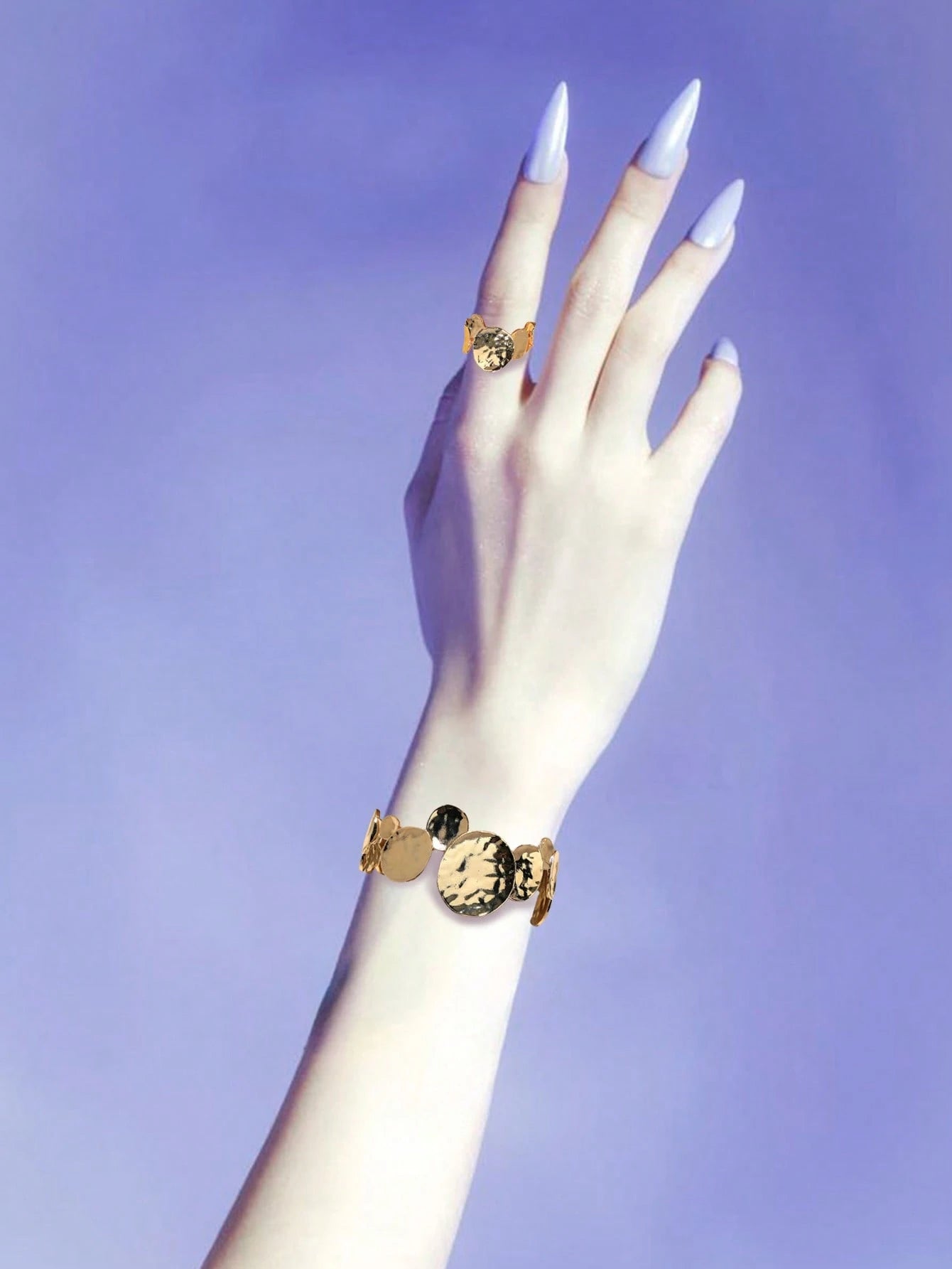 Evelyn – Statement Water Drop Bangle & Ring Set