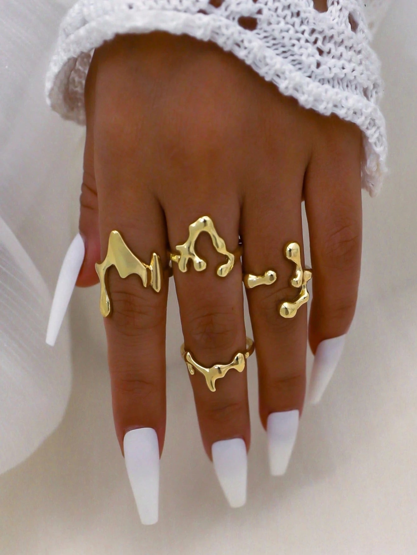 Evelyn – Boho Geometric Gold Ring Set