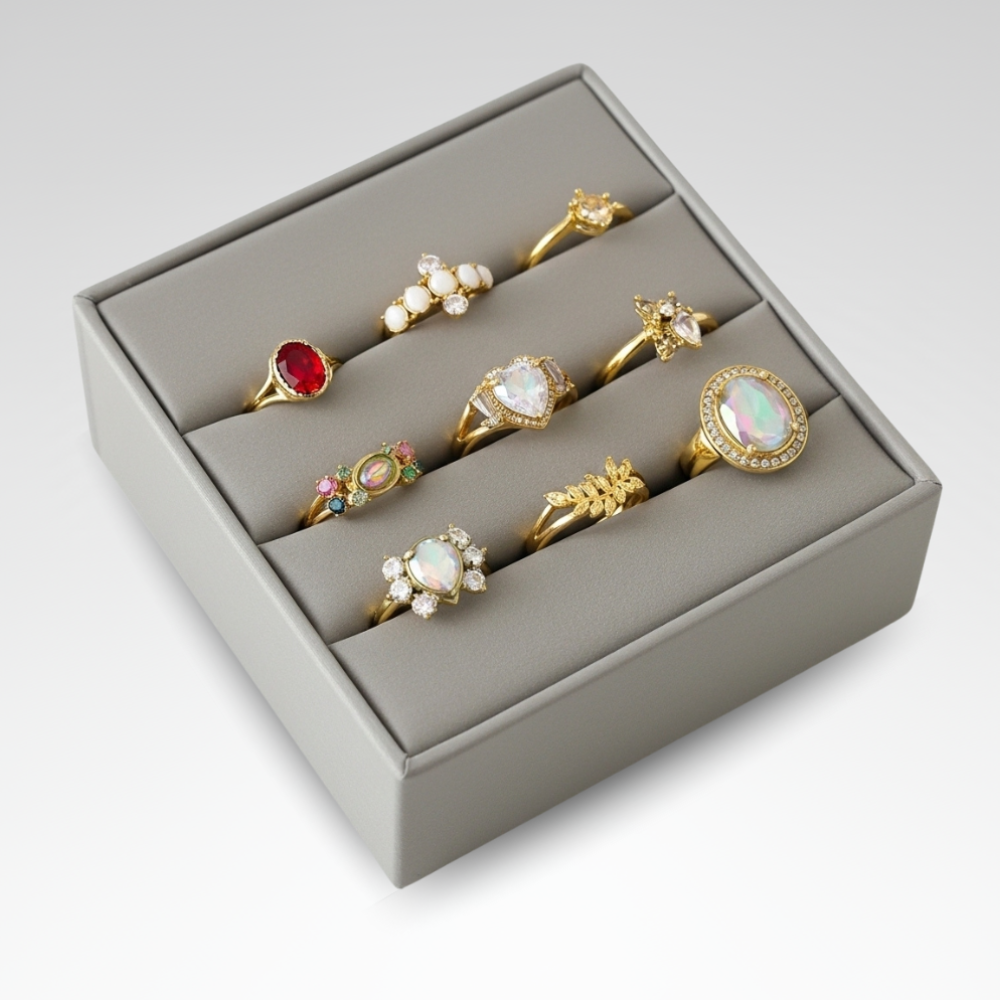 Evelyn – Boho Geometric Gold Ring Set