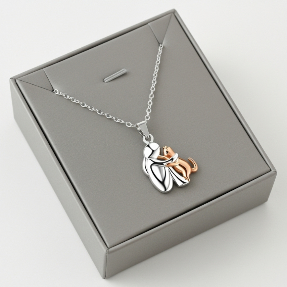 Evelyn – Meaningful Cat Hug Pendant Necklace Gift