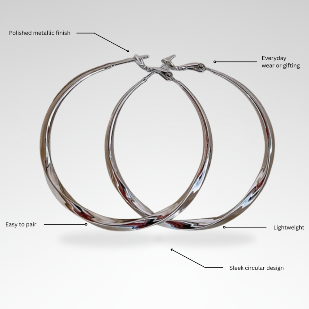 Evelyn – Sleek Metallic Hoop Earrings