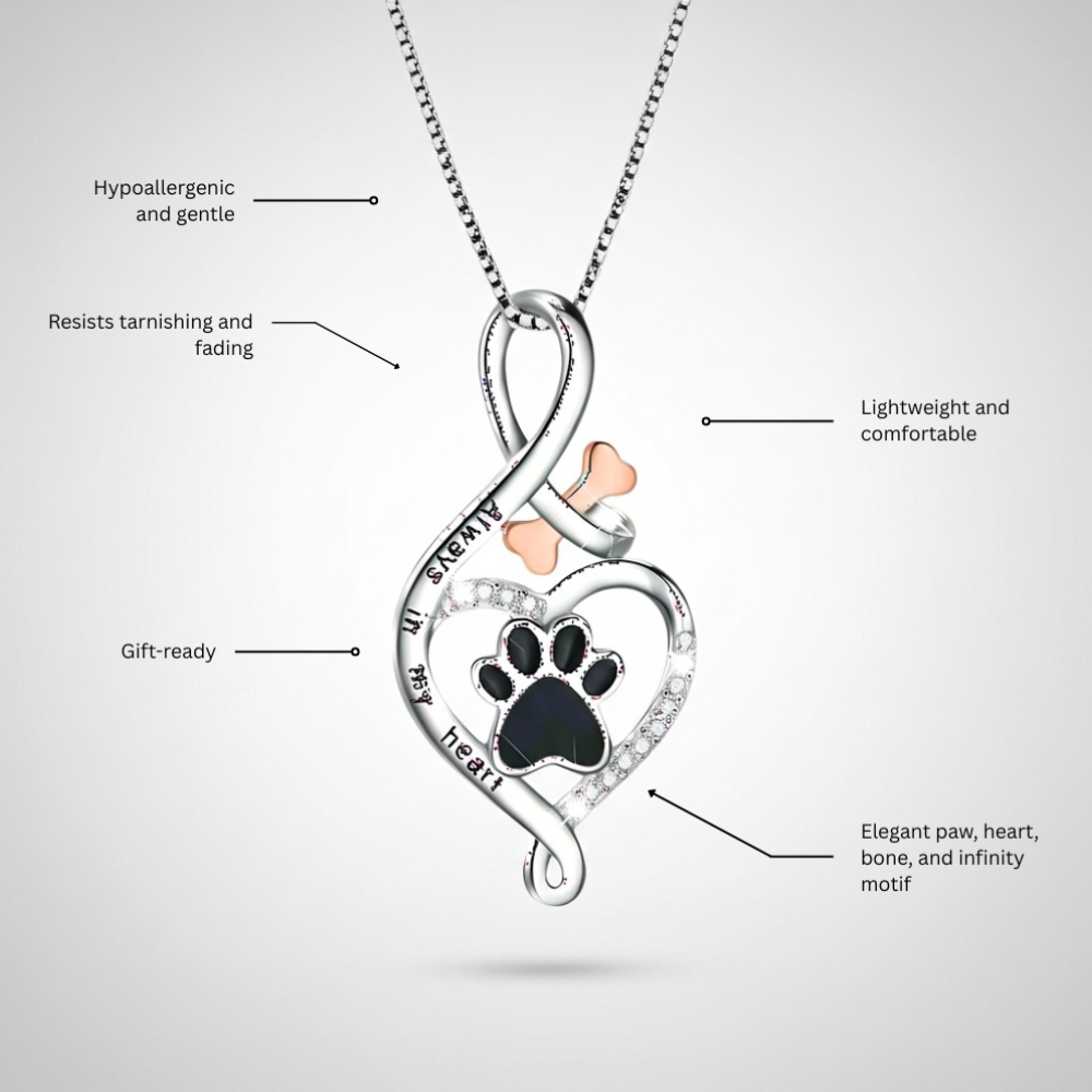 Evelyn – Always in My Heart Pawprint Necklace for Dog Moms