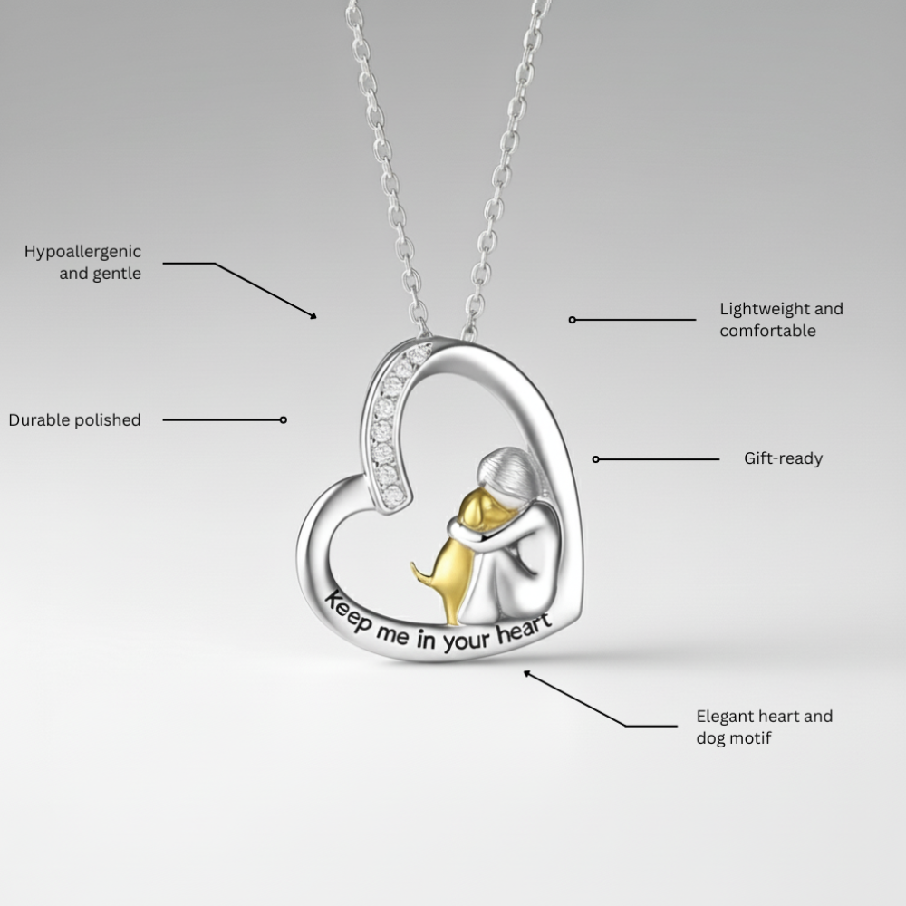 Evelyn – Sparkling Heart & Dog Necklace for Pet Lovers