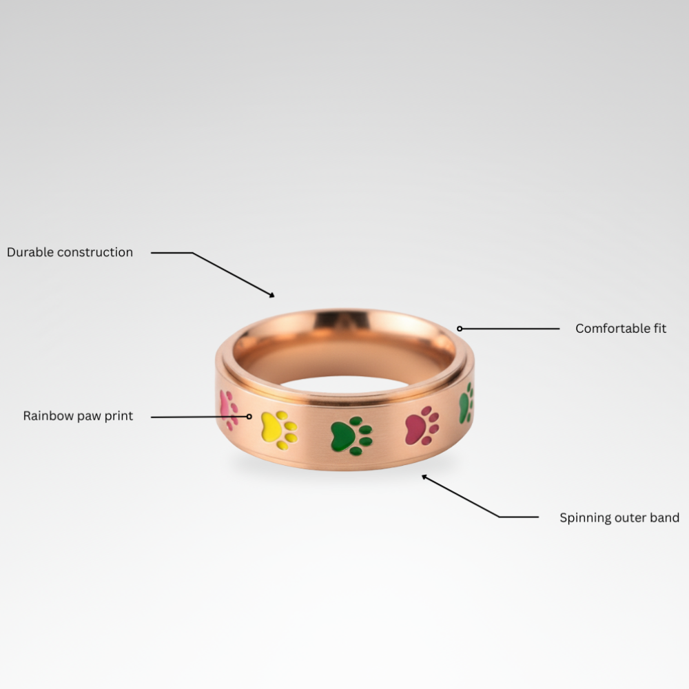 Evelyn – Spinning Anxiety-Relief Paw Ring
