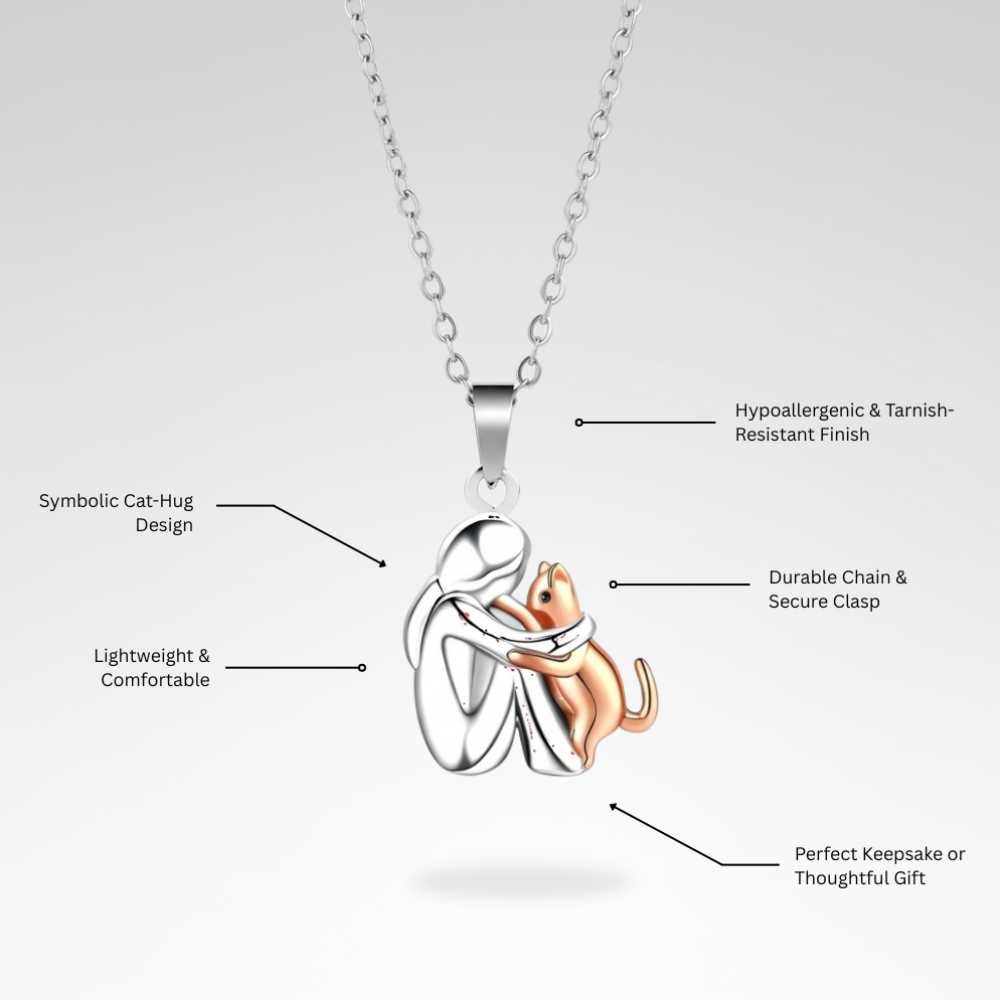 Evelyn – Meaningful Cat Hug Pendant Necklace Gift