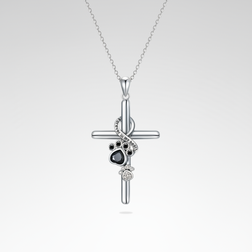 Evelyn – Paw & Cross Symbol Necklace for Pet Lovers