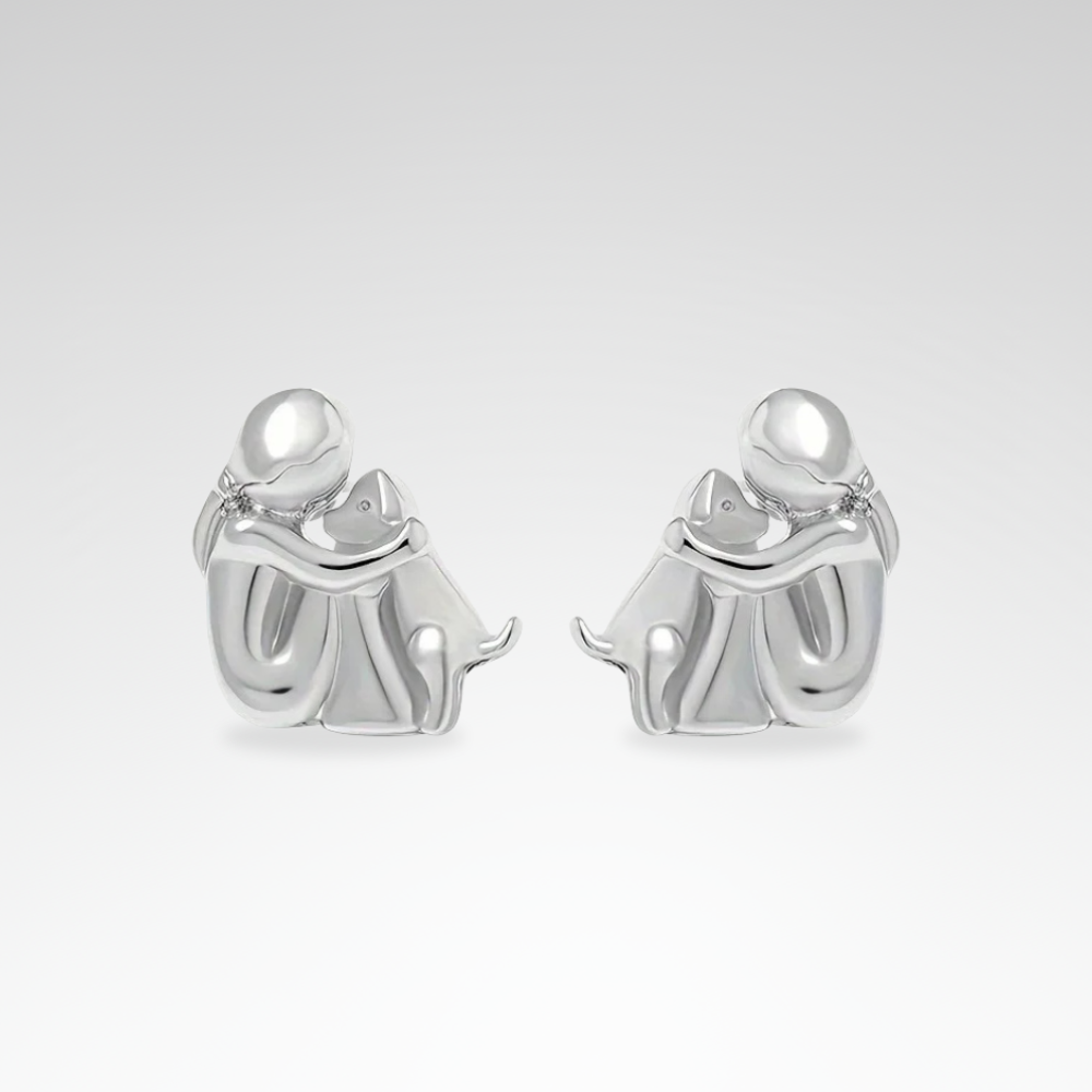 Evelyn – Two-Tone Embrace Earrings for Animal Lovers