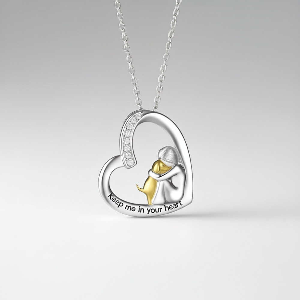 Evelyn – Sparkling Heart & Dog Necklace for Pet Lovers