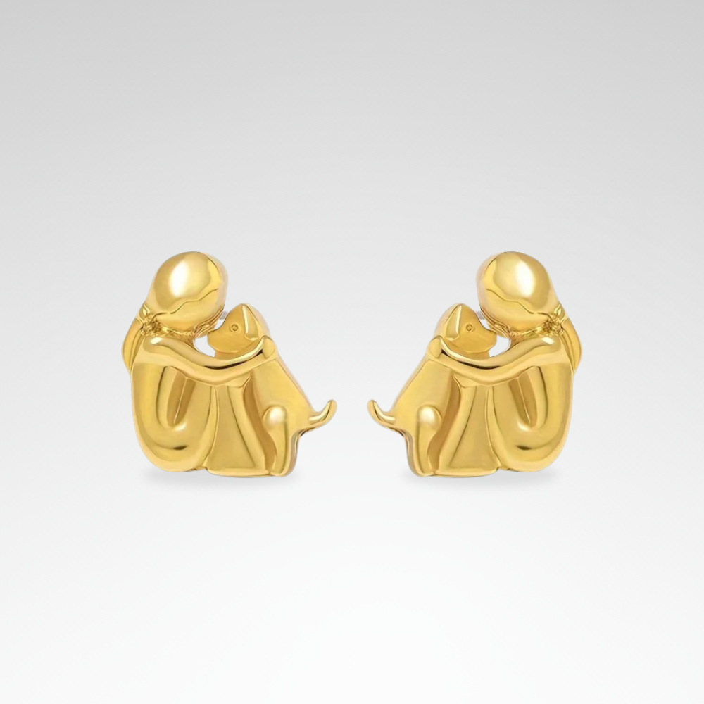 Evelyn – Two-Tone Embrace Earrings for Animal Lovers