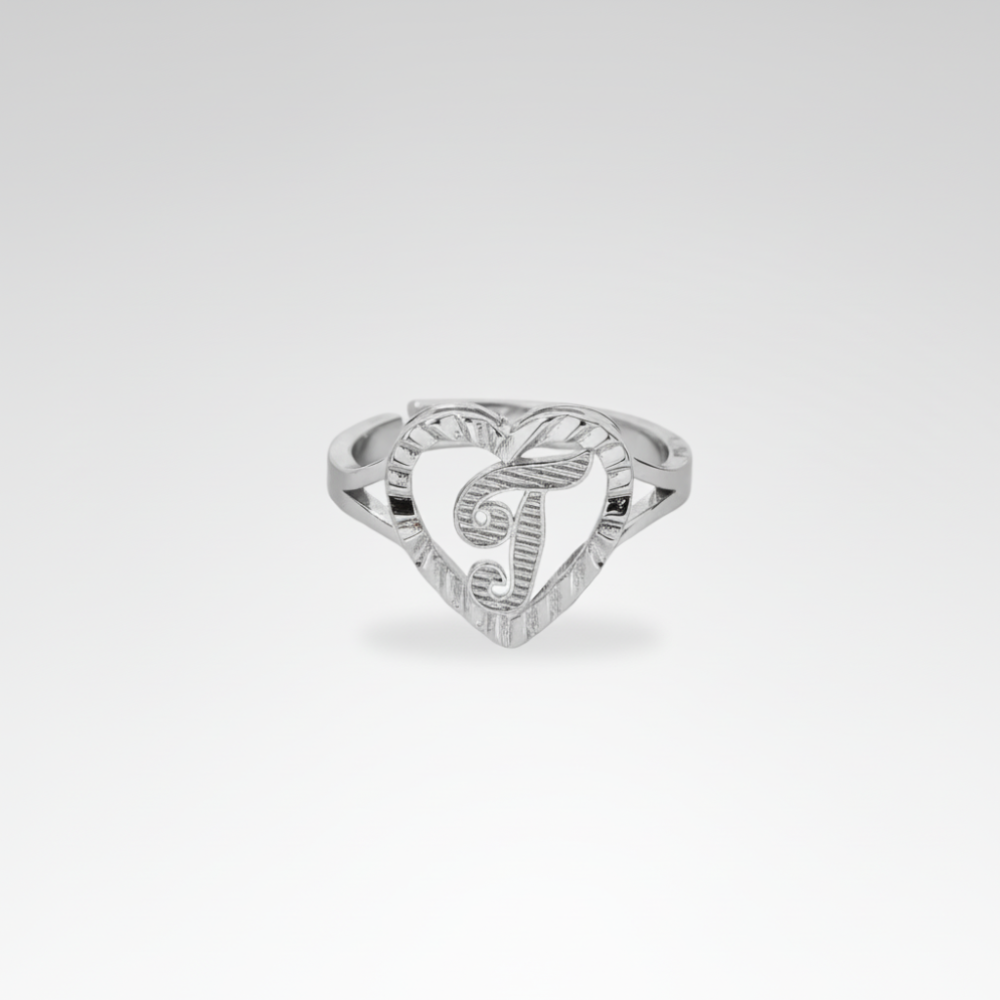 Evelyn – Vintage Letter Adjustable Ring for Couples