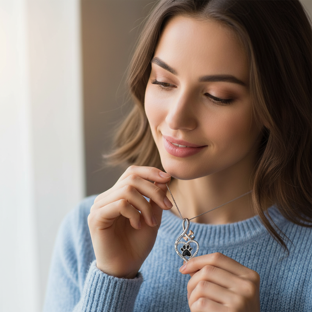 Evelyn – Always in My Heart Pawprint Necklace for Dog Moms