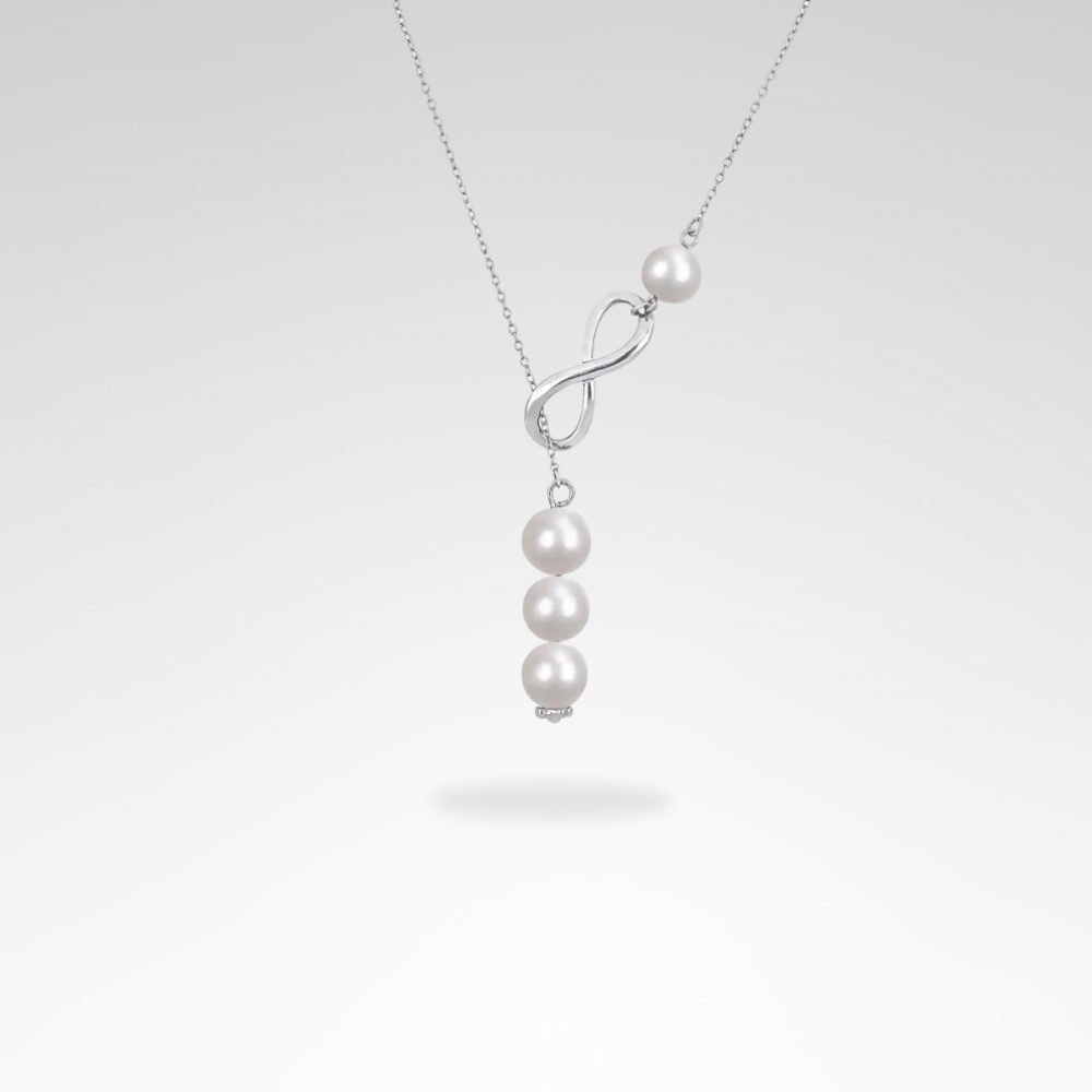 Evelyn – Classic Pearl Bow Pendant Necklace