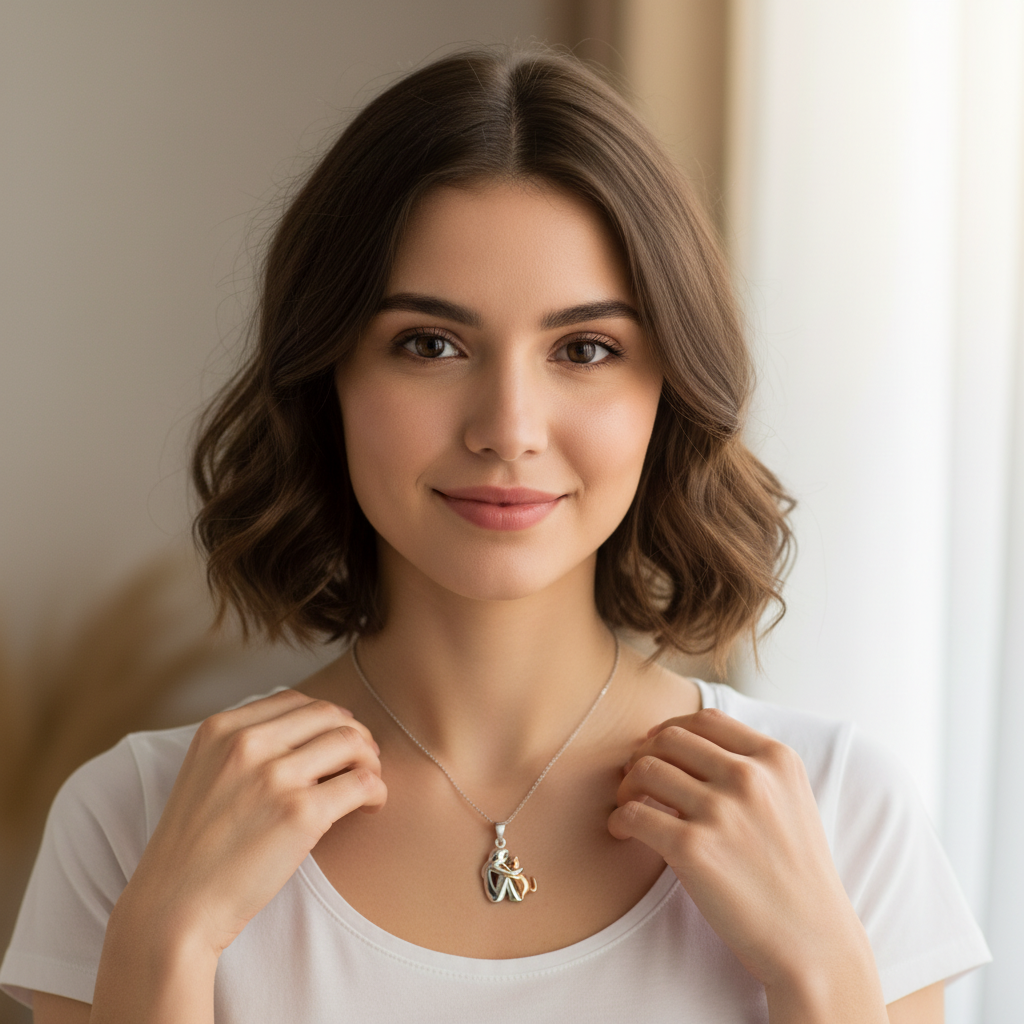 Evelyn – Meaningful Cat Hug Pendant Necklace Gift
