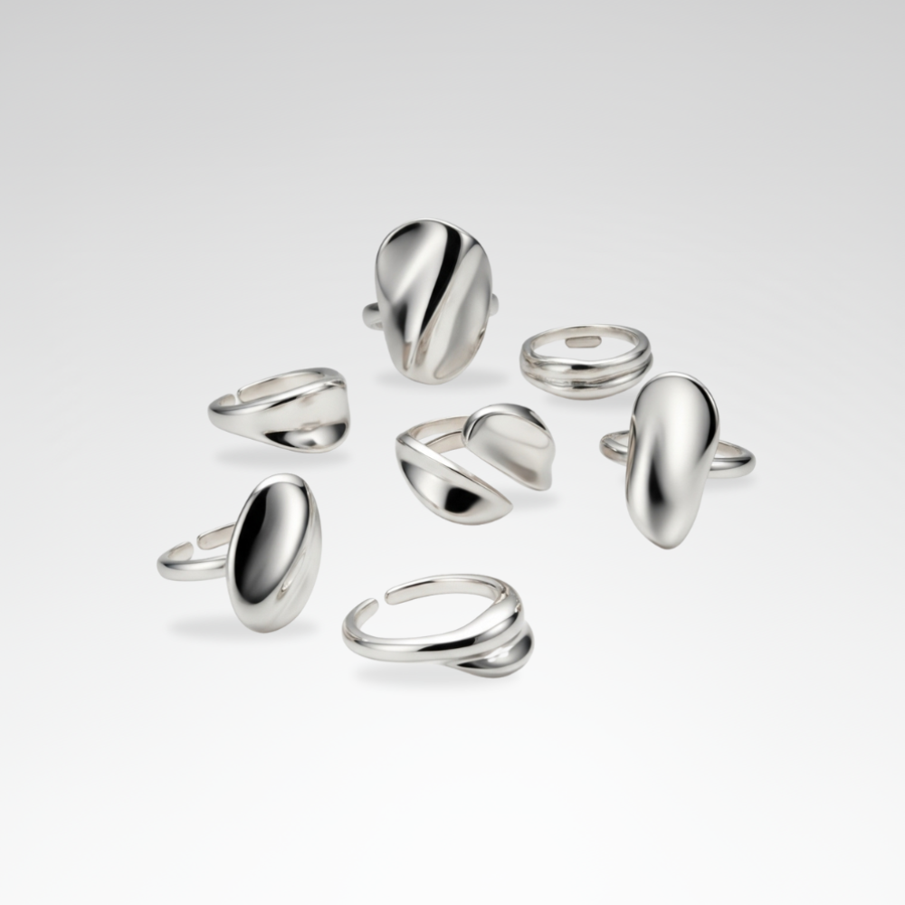 Evelyn – Boho Geometric Gold Ring Set