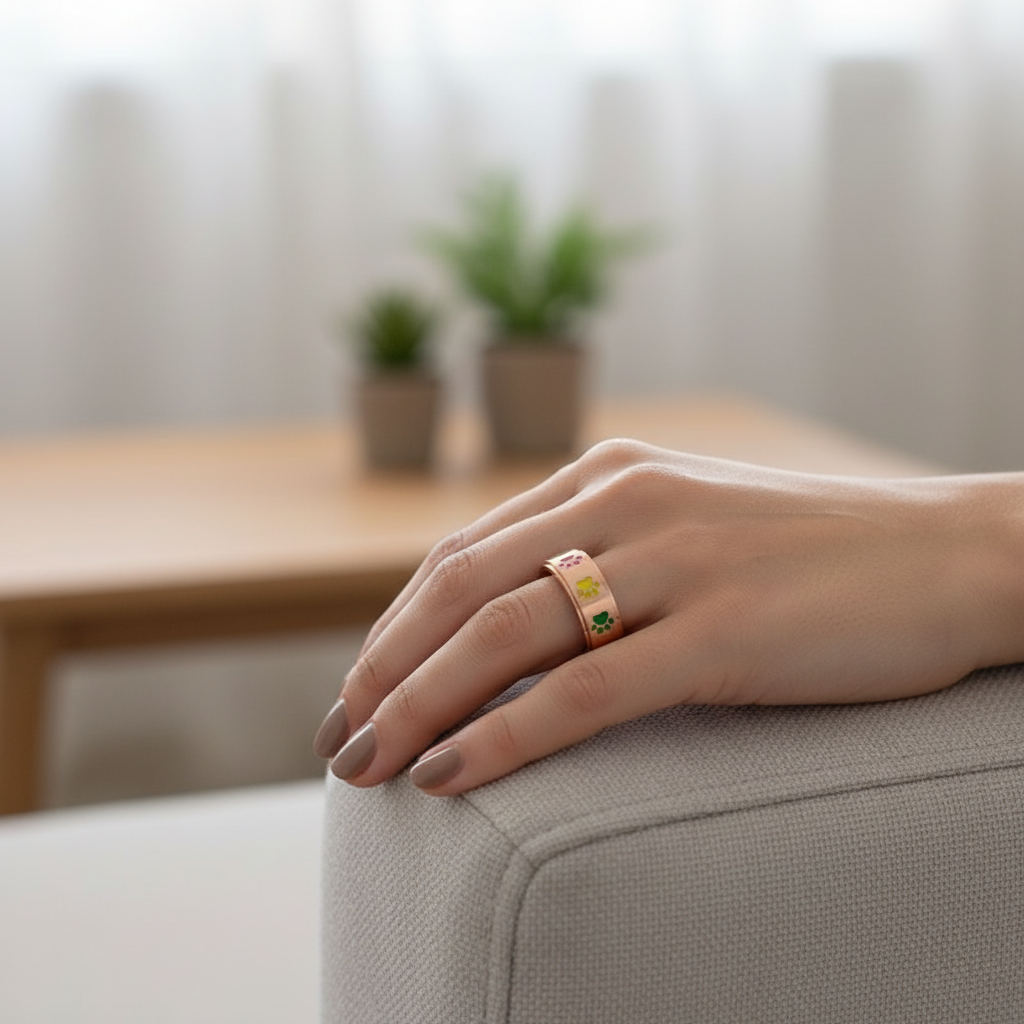 Evelyn – Spinning Anxiety-Relief Paw Ring