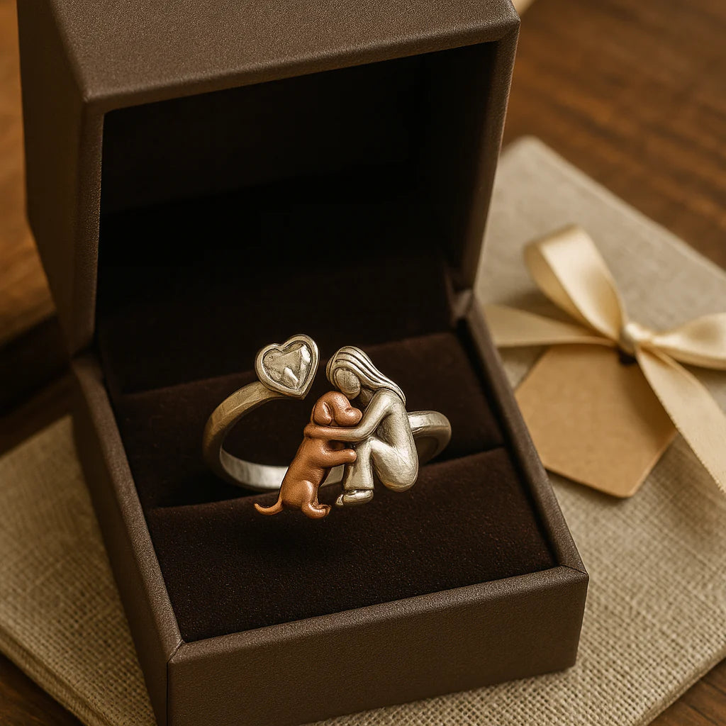 Evelyn – Heart Zirconia Dog Ring with Adjustable Fit