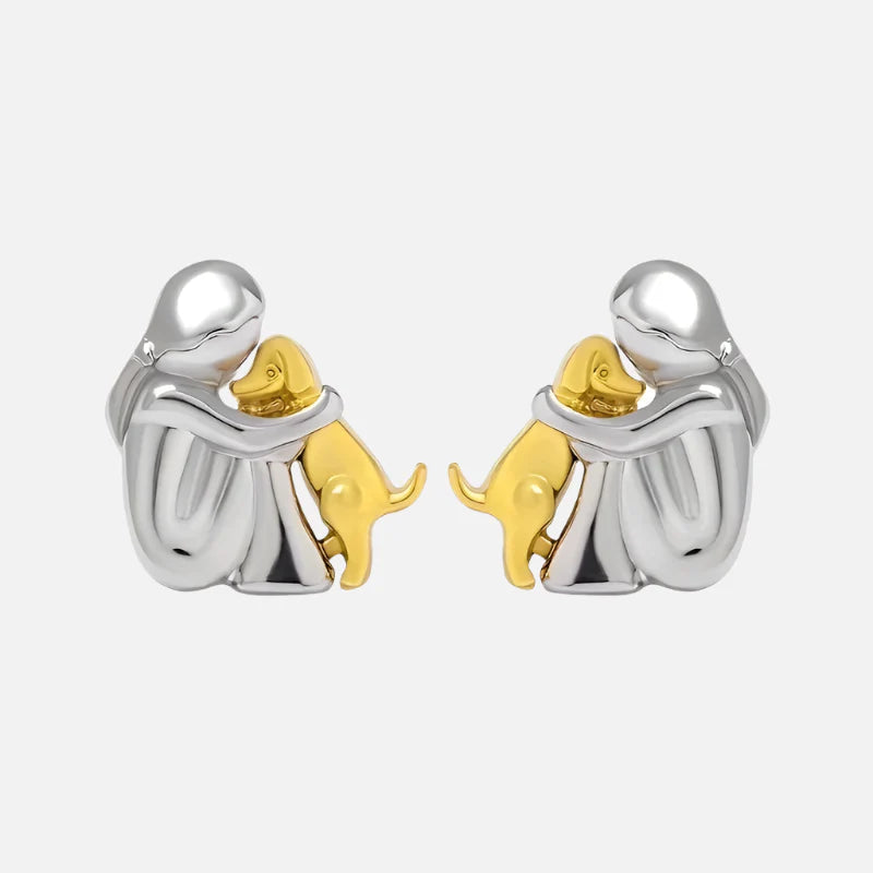 Evelyn – Two-Tone Embrace Earrings for Animal Lovers