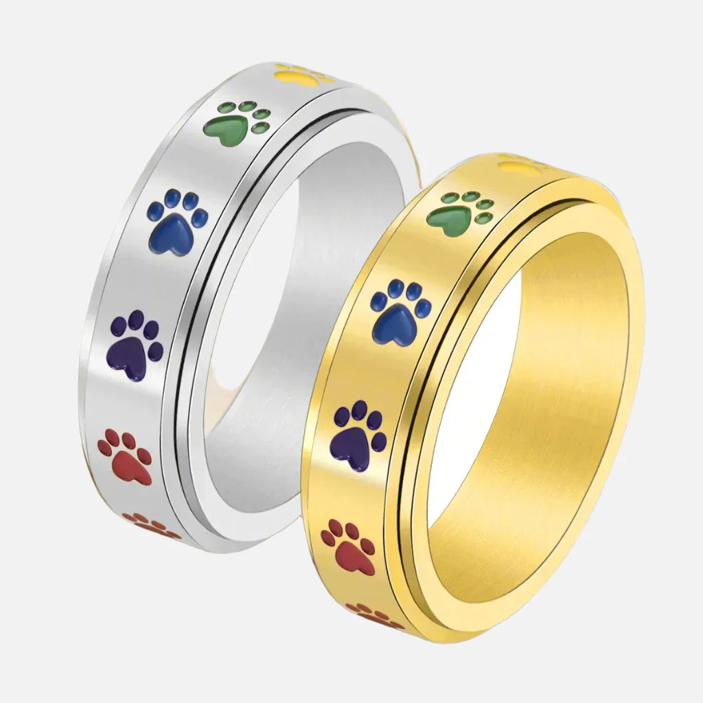 Evelyn – Spinning Anxiety-Relief Paw Ring