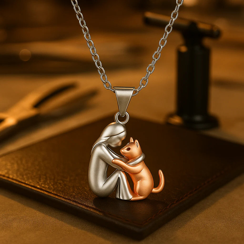 Evelyn – Meaningful Cat Hug Pendant Necklace Gift