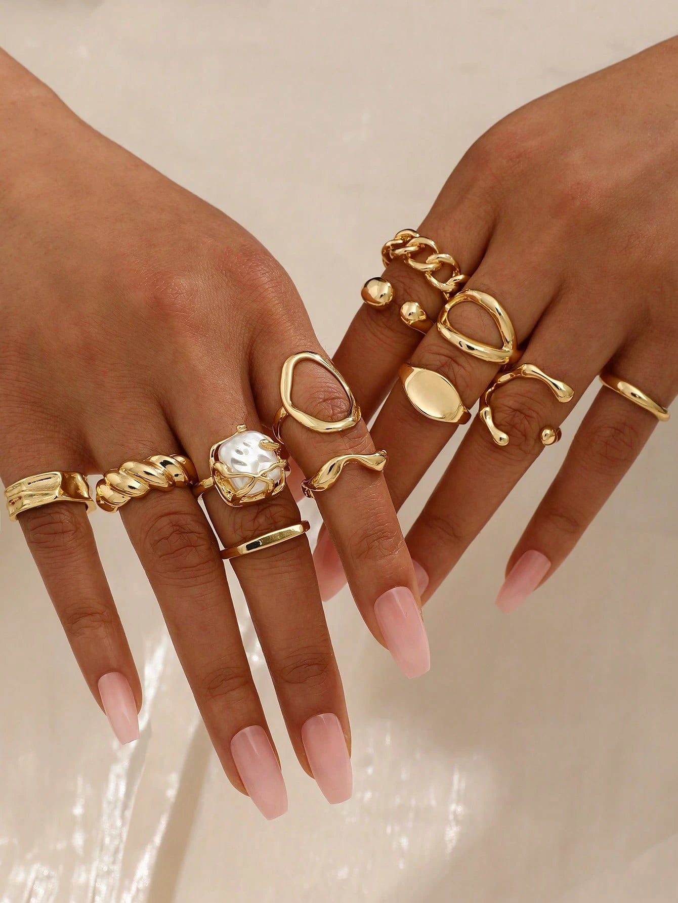 Evelyn – Boho Geometric Gold Ring Set