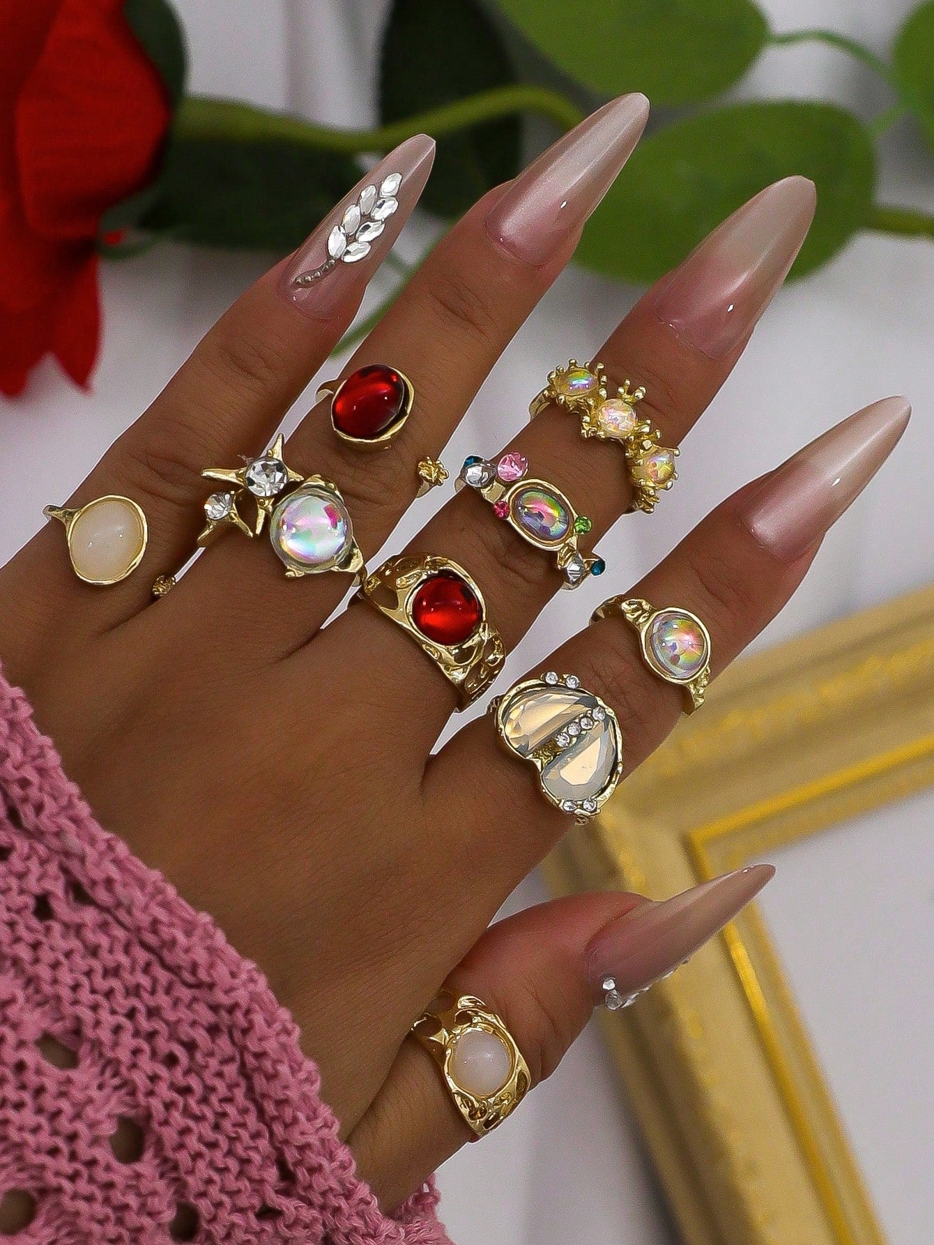 Evelyn – Boho Geometric Gold Ring Set