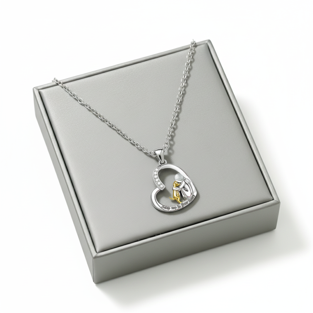 Evelyn – Sparkling Heart & Dog Necklace for Pet Lovers