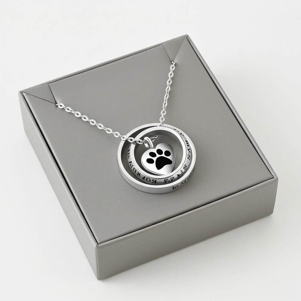 Evelyn – Stainless Steel Memorial Paw Urn Necklace