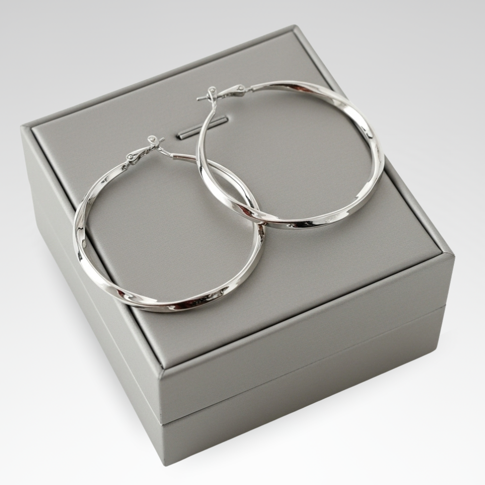 Evelyn – Sleek Metallic Hoop Earrings