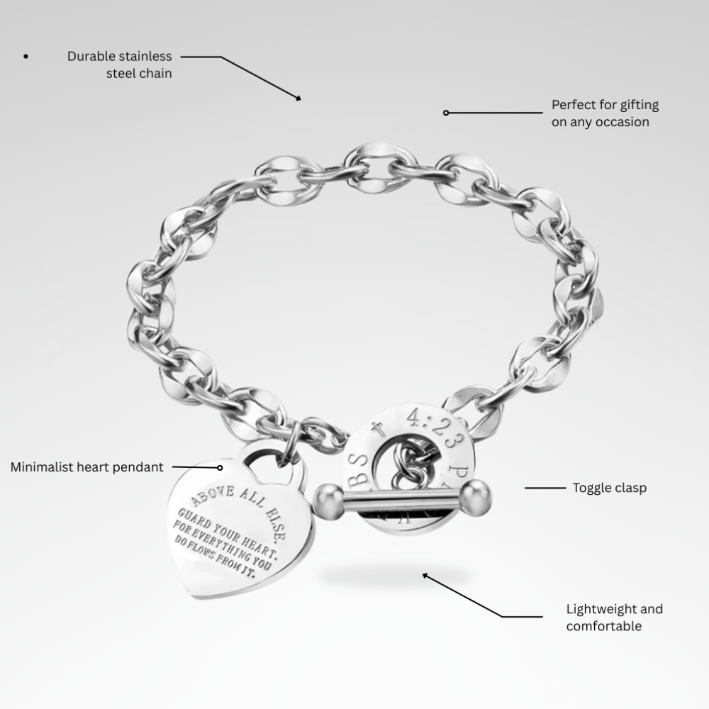 Evelyn – Minimalist Heart Chain Bracelet