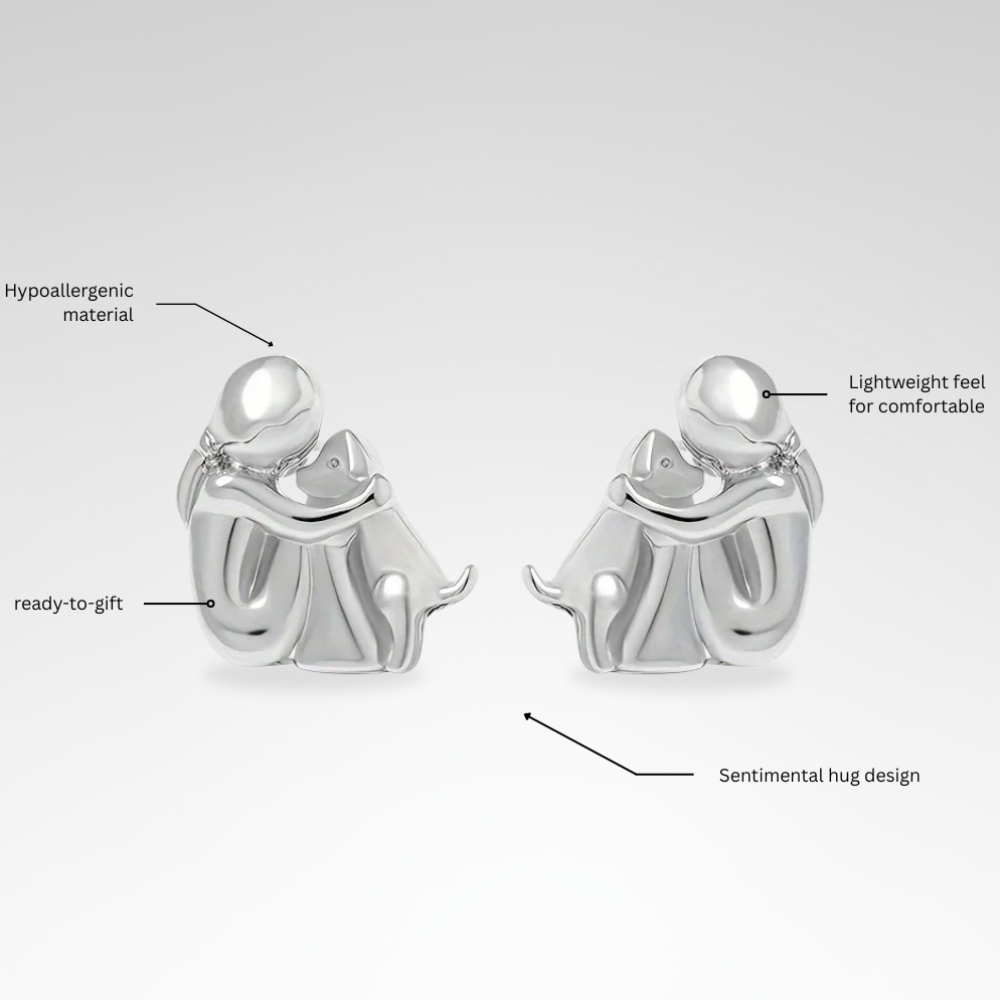 Evelyn – Two-Tone Embrace Earrings for Animal Lovers