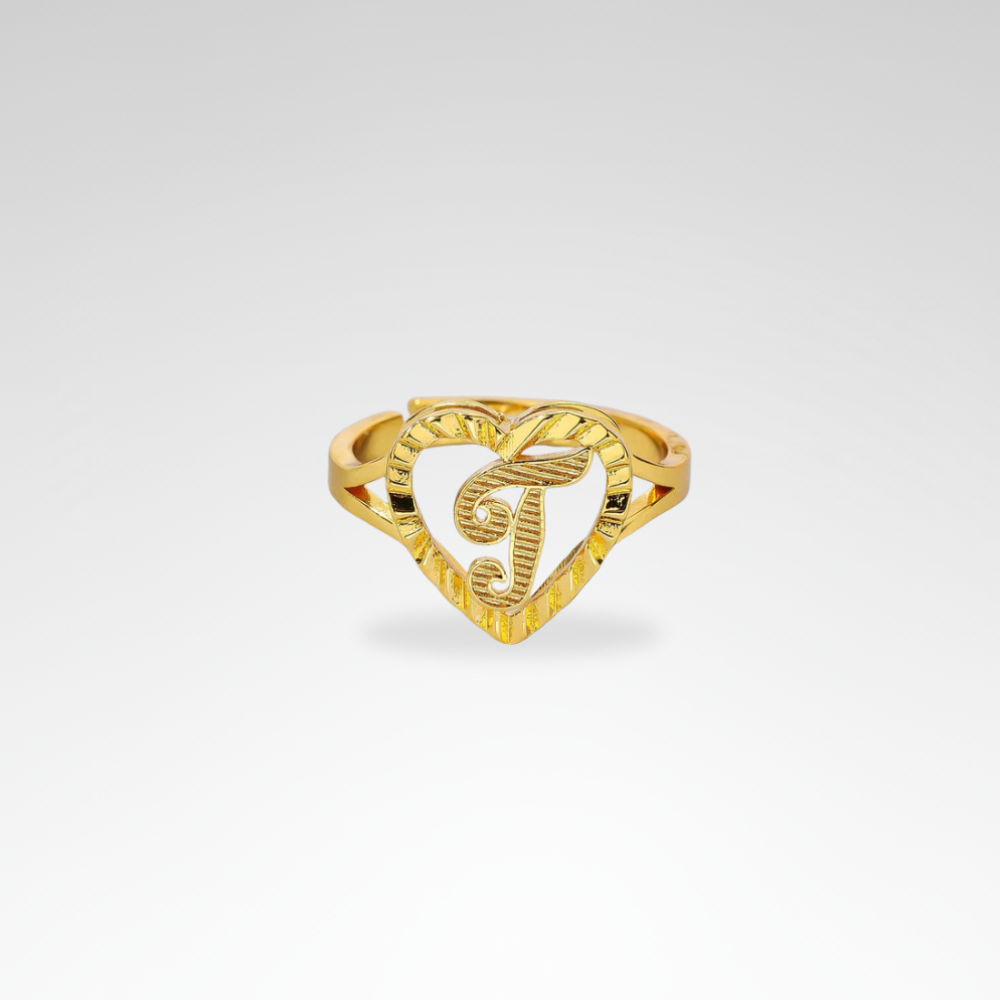 Evelyn – Vintage Letter Adjustable Ring for Couples