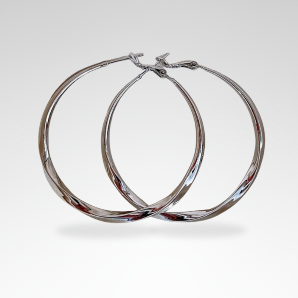 Evelyn – Sleek Metallic Hoop Earrings