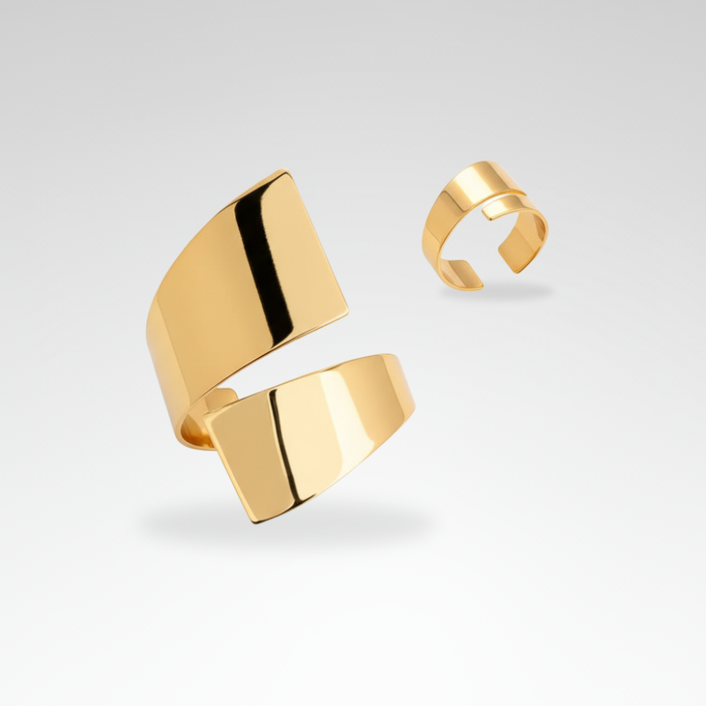 Evelyn – Statement Water Drop Bangle & Ring Set