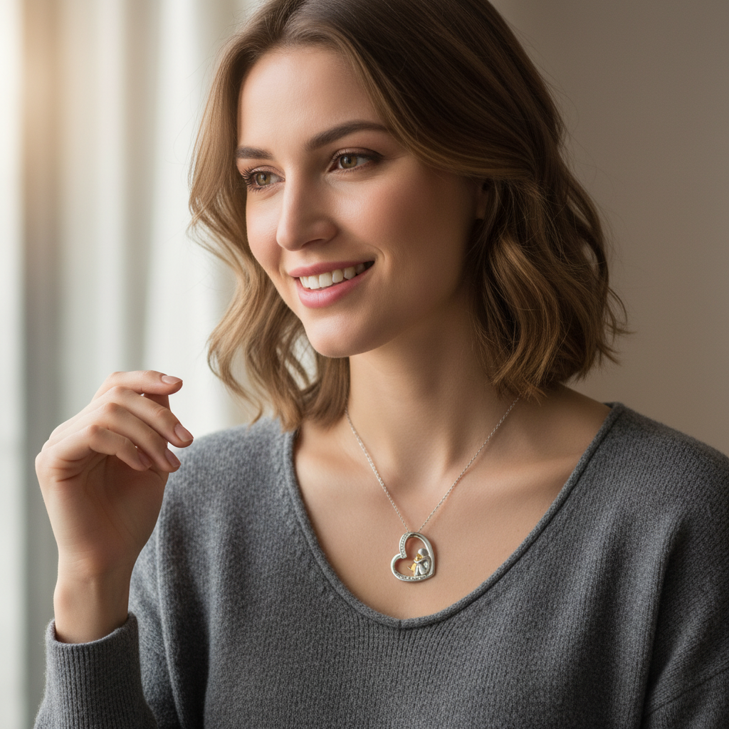 Evelyn – Sparkling Heart & Dog Necklace for Pet Lovers