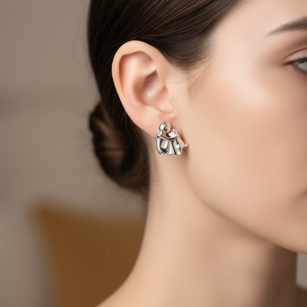 Evelyn – Two-Tone Embrace Earrings for Animal Lovers