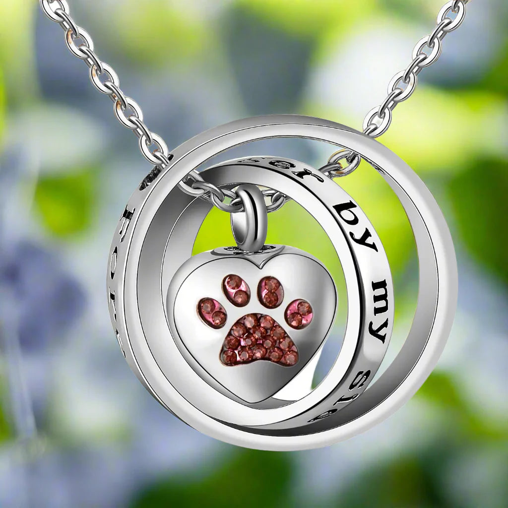 Evelyn – Stainless Steel Memorial Paw Urn Necklace