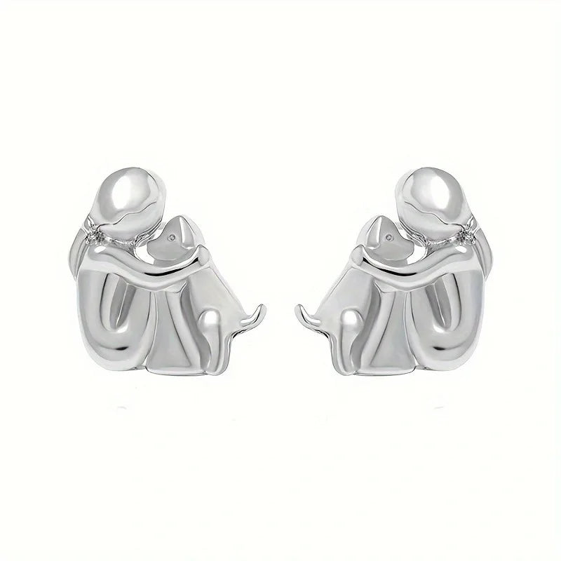 Evelyn – Two-Tone Embrace Earrings for Animal Lovers