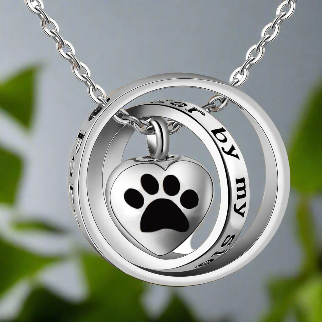Evelyn – Stainless Steel Memorial Paw Urn Necklace
