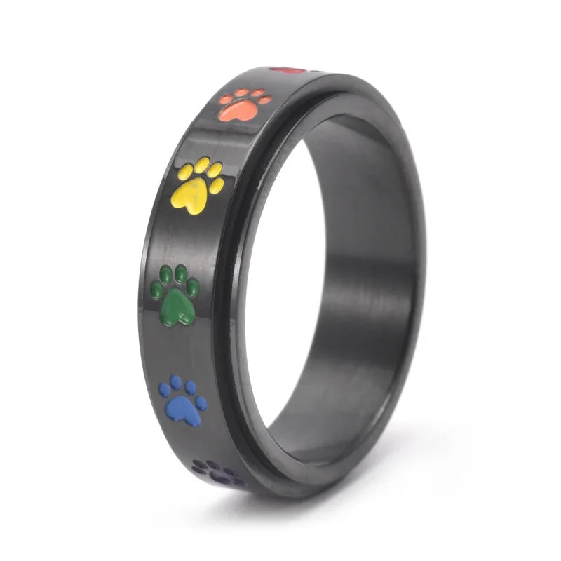 Evelyn – Spinning Anxiety-Relief Paw Ring