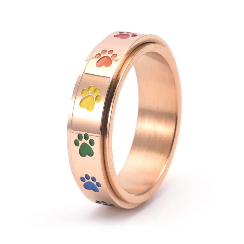 Evelyn – Spinning Anxiety-Relief Paw Ring