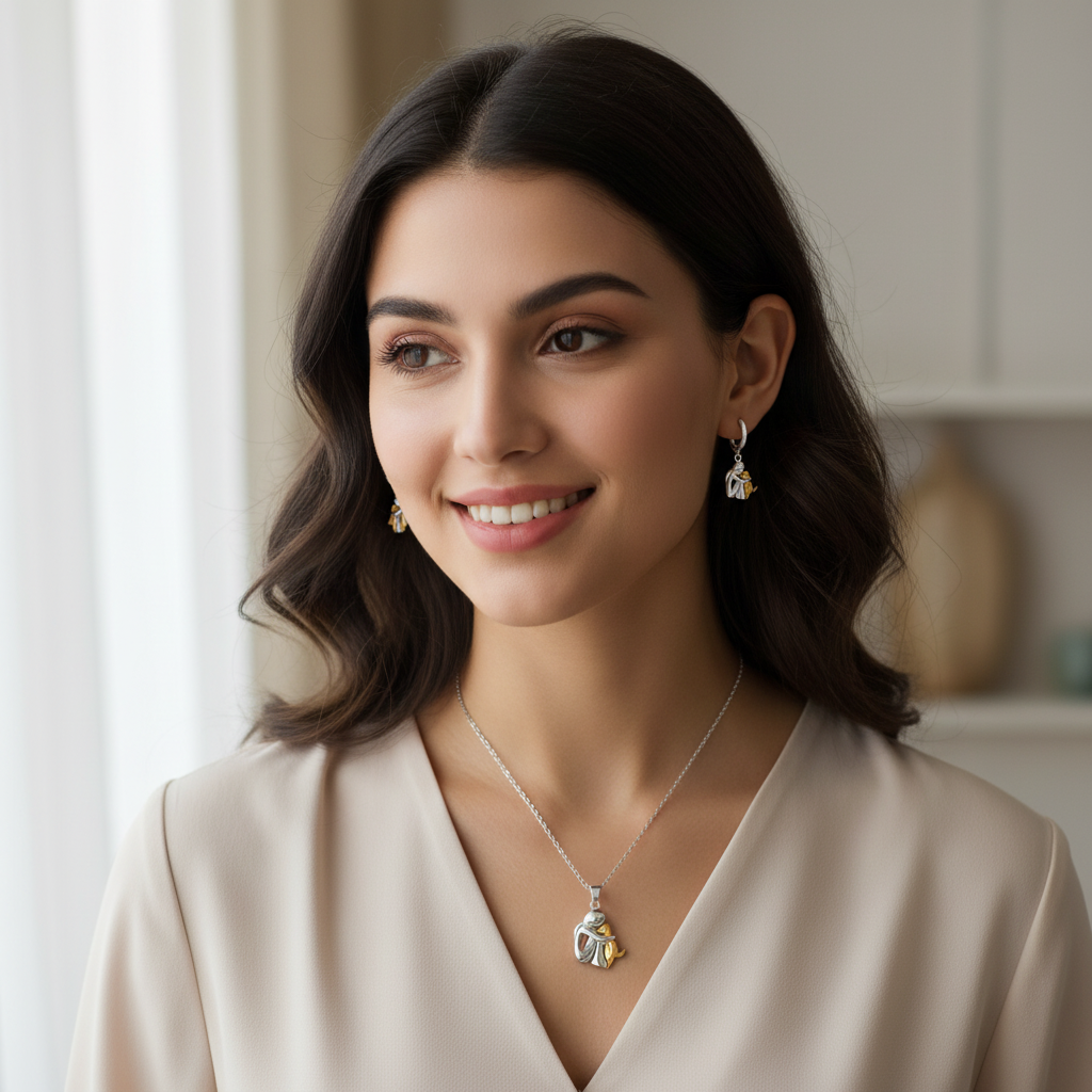 Evelyn – Memorial Hug Pendant Necklace Set