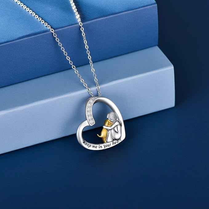 Evelyn – Sparkling Heart & Dog Necklace for Pet Lovers